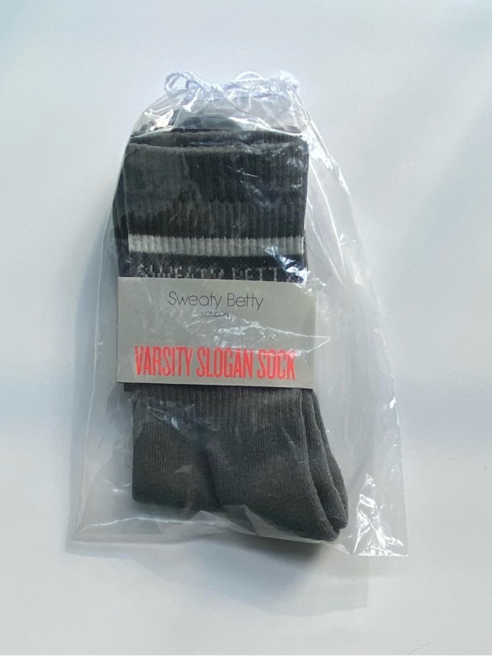 Sweaty Betty Varsity Slogan Socks, Crew Socks, Umbra Green - Picture 5 of 5